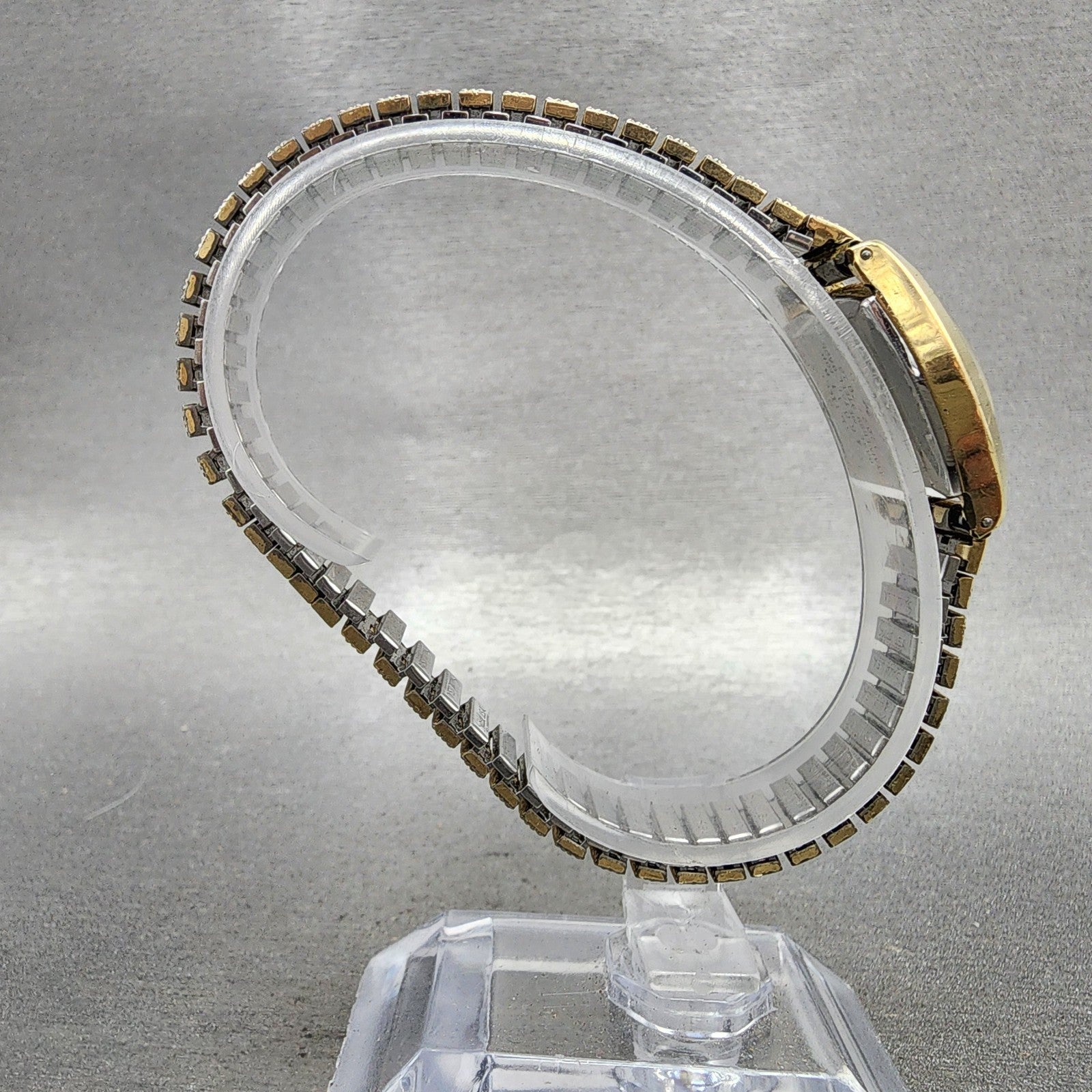 Seiko Watch Women 22mm Silver Dial Gold Tone Rectangle Manual Wind Runs VTG8