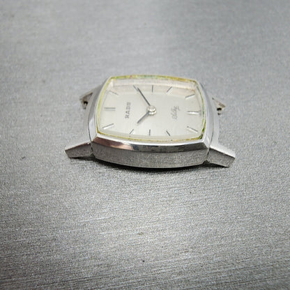 Rado Silky Tank Watch Women 18mm Silver Dial Steel Rectangle Manual Wind PARTS6