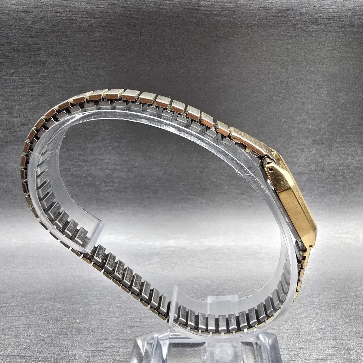 Seiko Watch Women 19mm Champagne Dial Gold Tone Rectangle 5421-5110 New Batt JP78