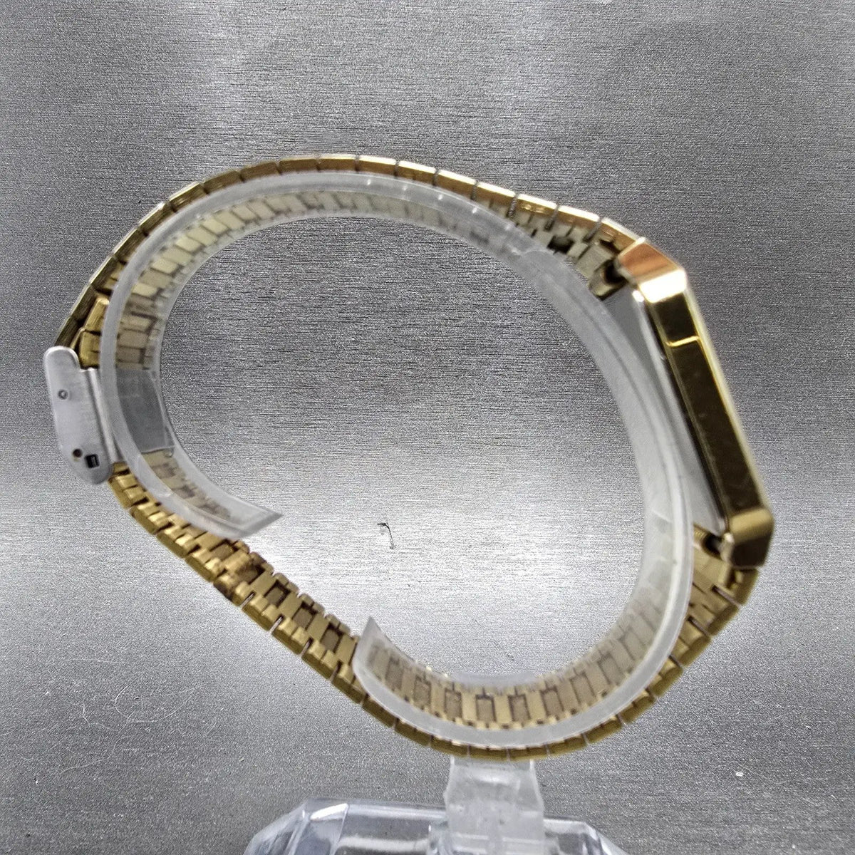 Seiko Tank Watch Men 26mm Champagne Dial Gold 5Y31-5000 Rectangle New Battery8