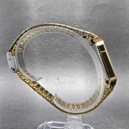 Seiko Tank Watch Men 26mm Champagne Dial Gold 5Y31-5000 Rectangle New Battery8