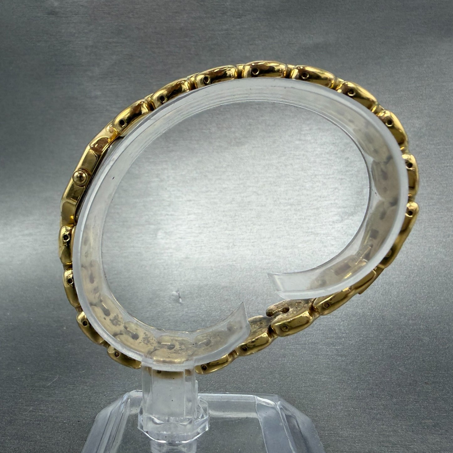 Seiko Watch Women 16mm Black Dial Gold Tone Hexagon 1N00-5G90 New BatteryVTG6