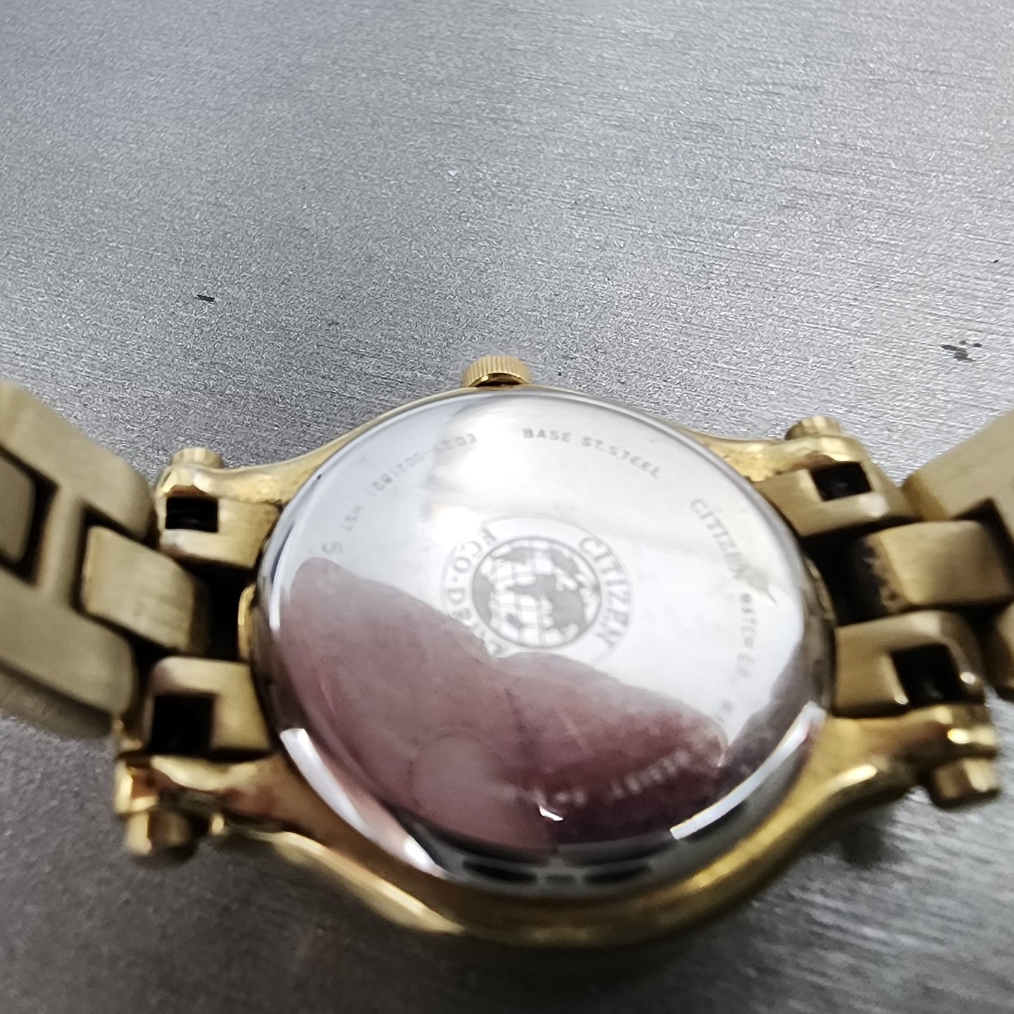 Citizen EcoDrive Watch Women 26mm MOP Dial Gold Tone Round Runs E031S0218219