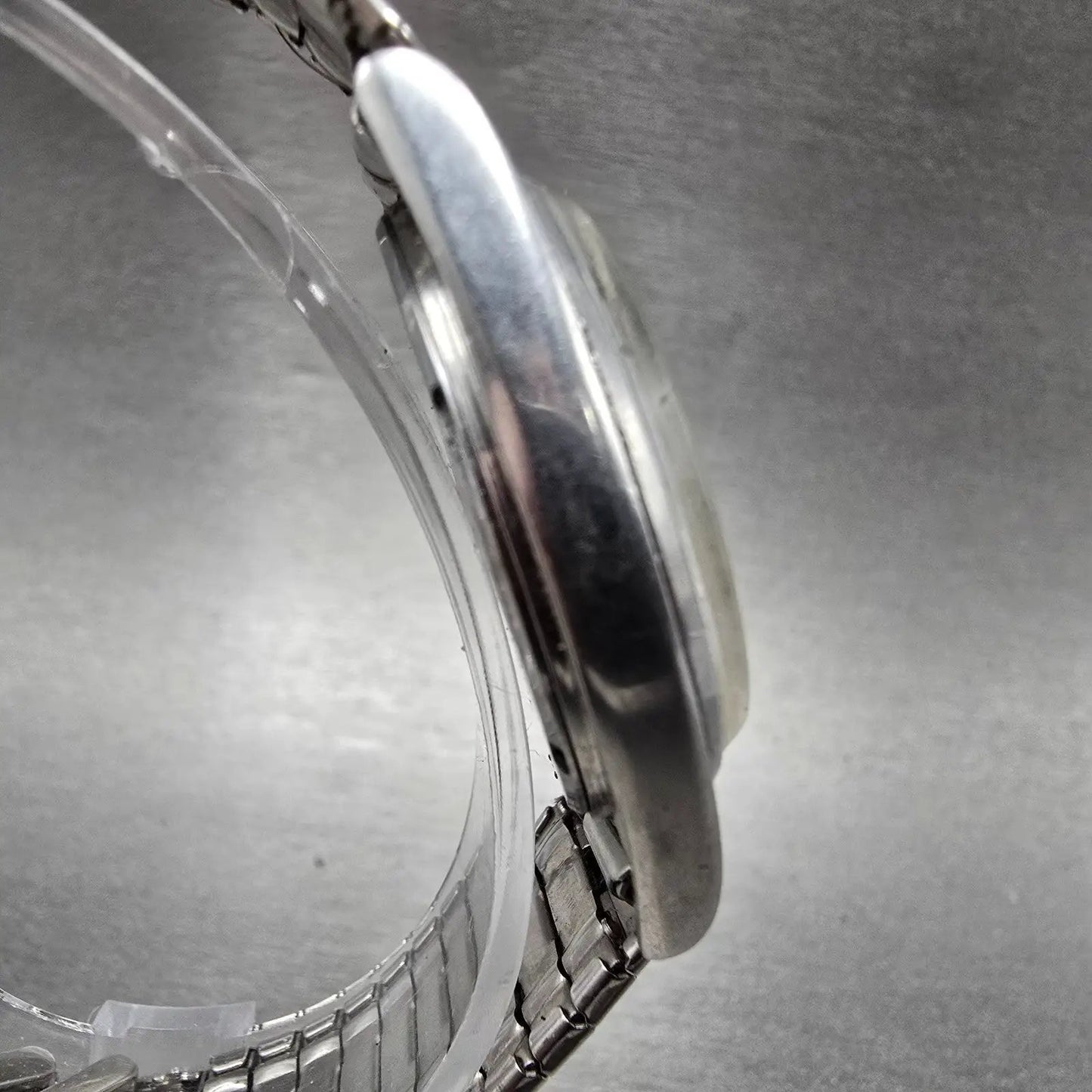 Seiko SQ Watch Men 33mm Silver Dial Silver Tone Date Round 5Y22-6000 PARTS4