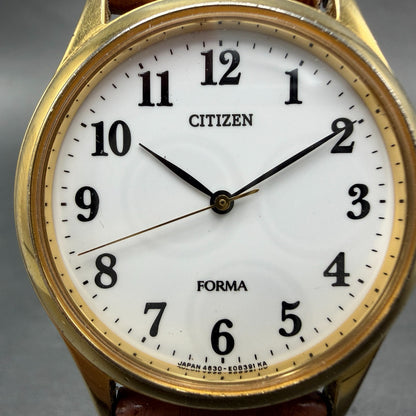 Citizen Forma Watch Men 33mm White Dial Gold Tone Round 4631-E63051 New BatteryA1