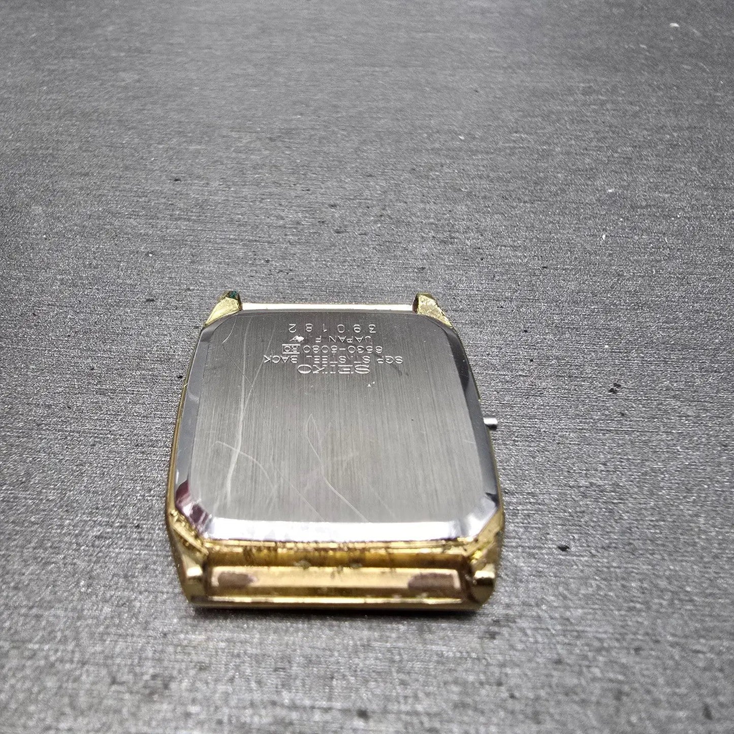 Seiko 6530-5080 Watch Case & Dial Champagne Dial Gold Tone Rectangle 27mm READ!!7