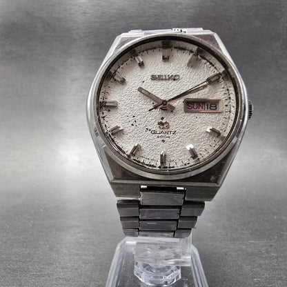 Seiko SQ Watch Men 36mm Silver Dial Silver Tone Daydate 0903-8139 New Battery6