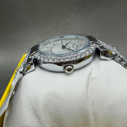 Invicta Wildflower Watch Women 34mm White Dial Silver Tone Crystal Accents 690605