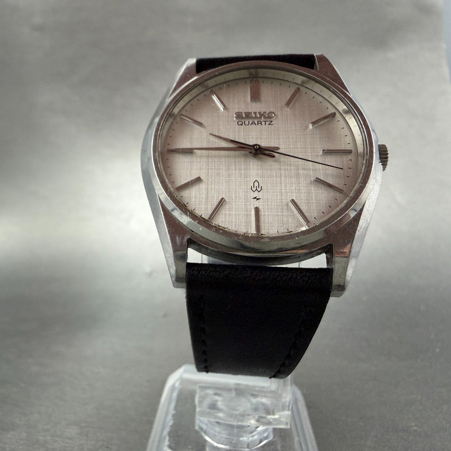 Seiko Watch Men 35mm Silver Dial Steel Round 7121-8000 Vintage PARTS6