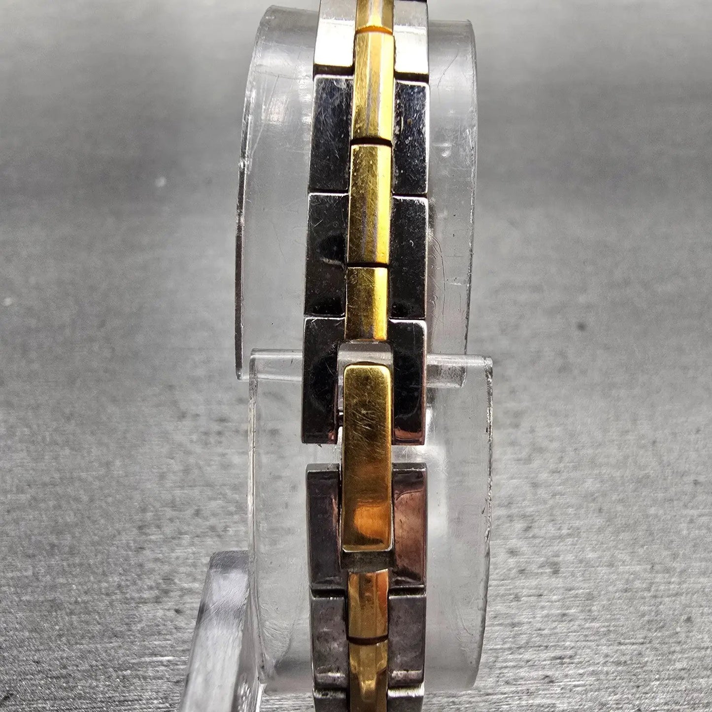 Seiko Tank Watch Women 13mm White Dial Two Tone Rectangle 2E20-7479 New Battery7
