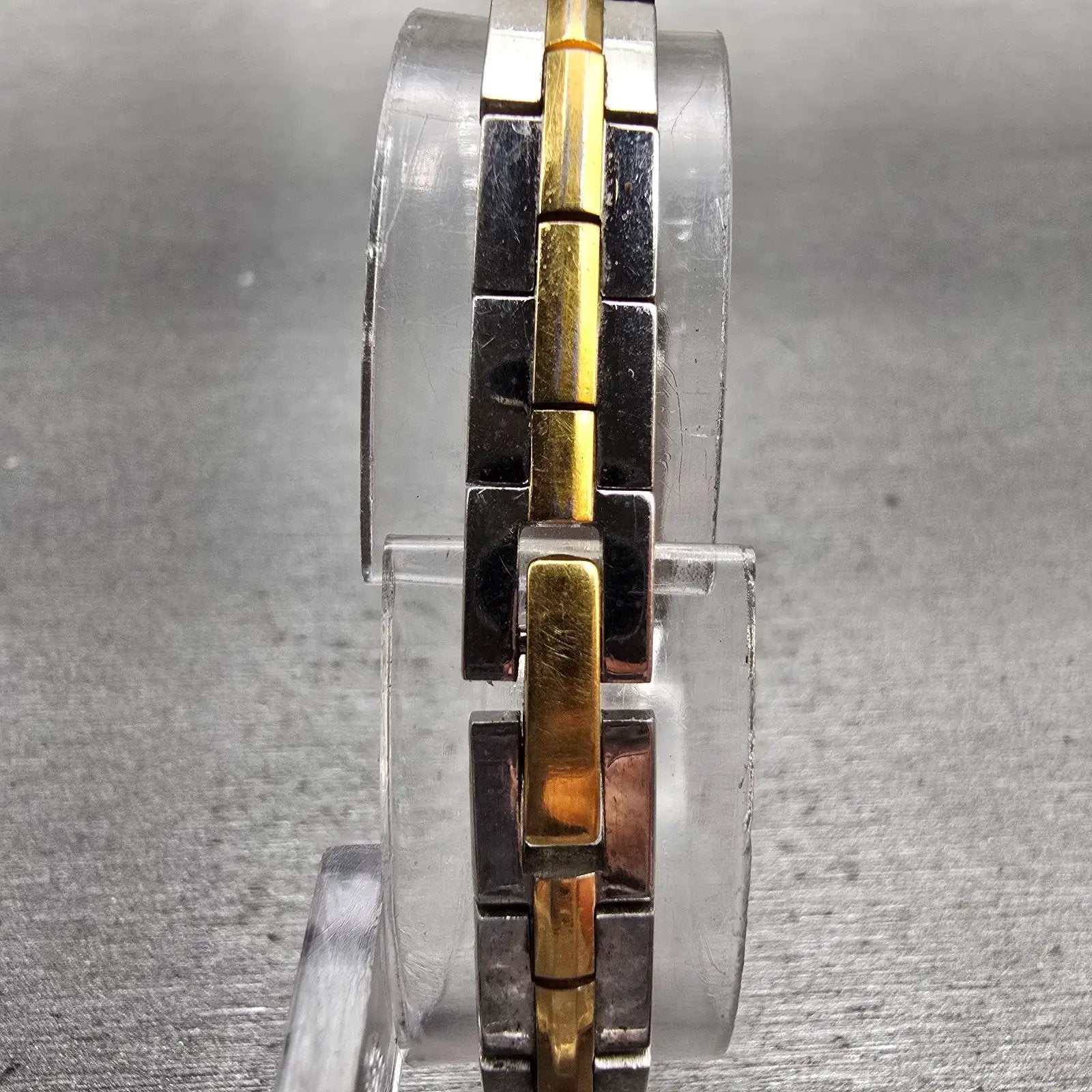 Seiko Tank Watch Women 13mm White Dial Two Tone Rectangle 2E20-7479 New Battery7