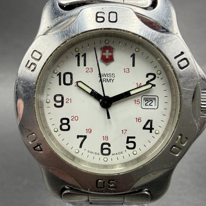 Victorinox Swiss Army Officer Watch Women 34mm White Dial Steel Date PARTS2