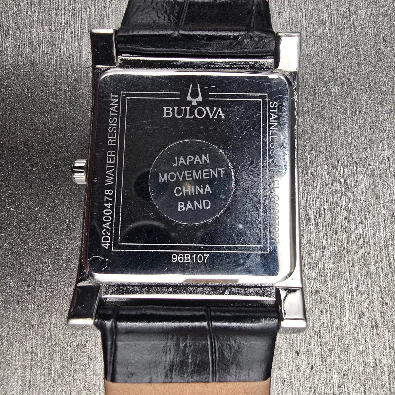 Bulova Tank Watch Men 29mm Silver Dial Silver Tone Date Rectangle 96B107 New Bat10