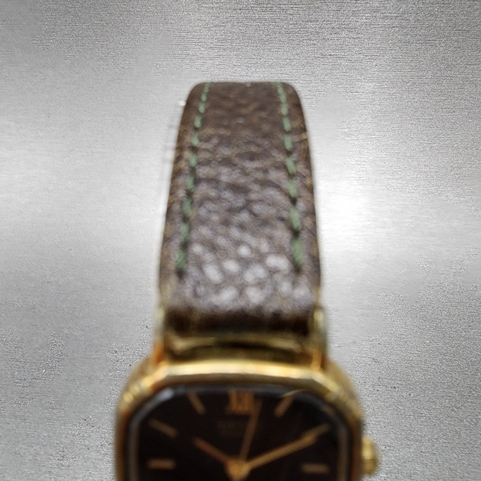 Seiko Watch Women 20mm Black Dial Gold Tone Square 7321507a New Battery4