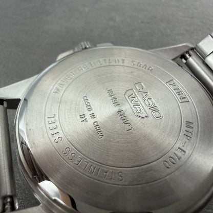 Casio MTP-E700 Watch Men 39mm White Dial Silver Tone Date Metal Bracelet Round9