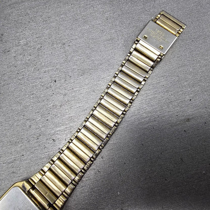 Seiko Tank Watch Men 26mm Gold Dial Gold Tone Rectangle V701-5J00 PARTS9
