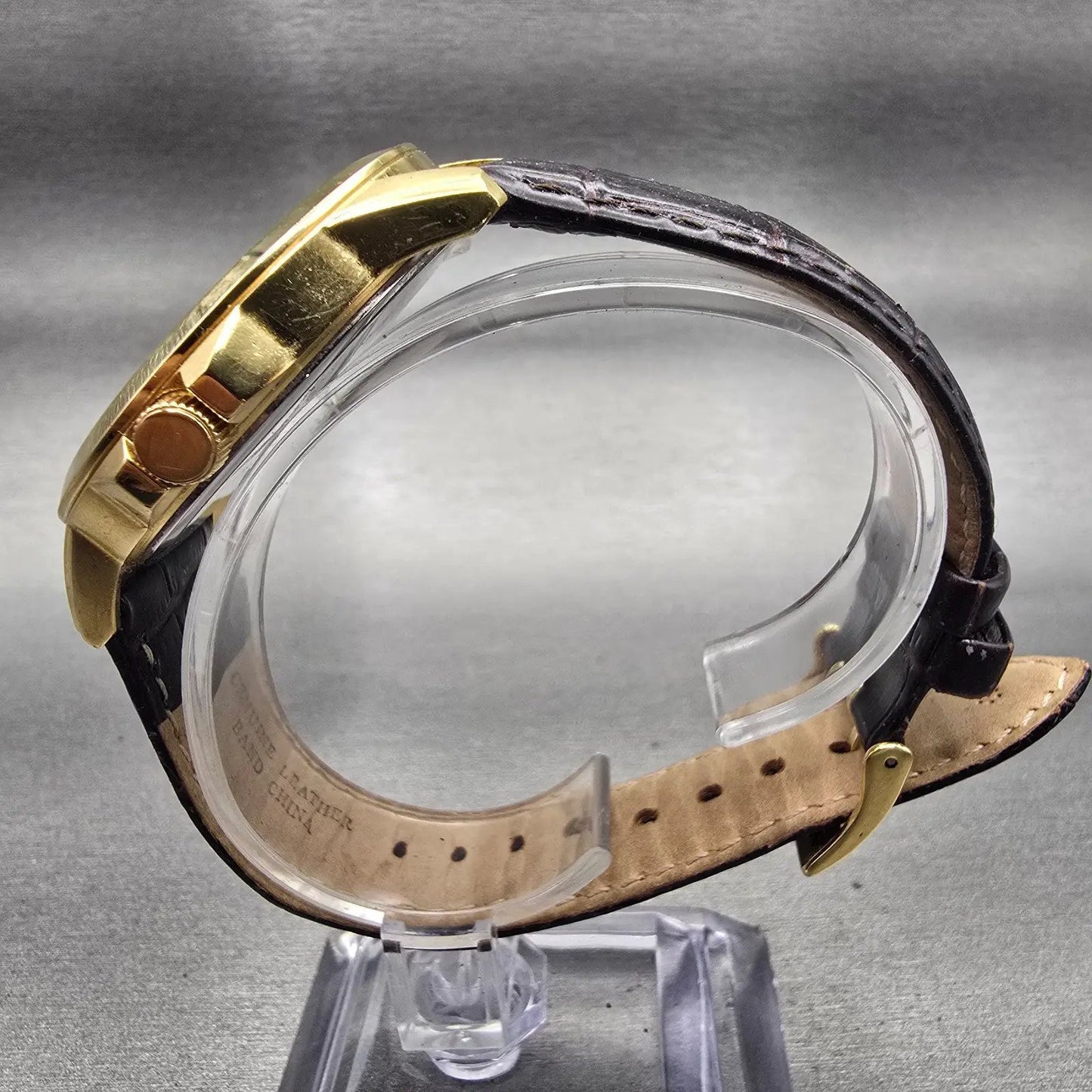 Citizen Watch Men 42mm Silver Dial Gold Tone Daydate Round 1502-S097835 New Batt6