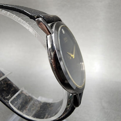 Seiko Watch Men 34mm Black Dial Black Tone Round 7n00-8a49 New Battery