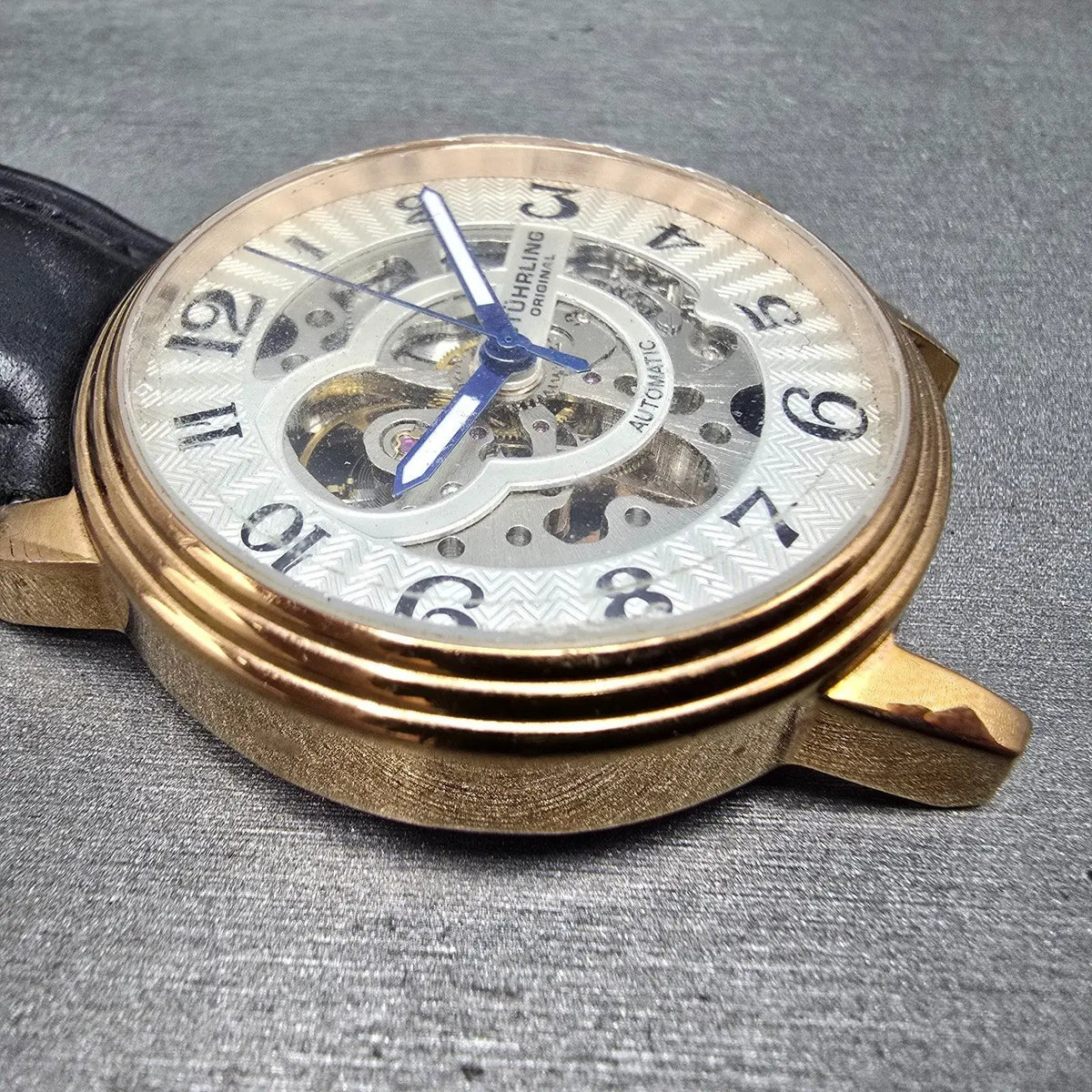 Stührling Automatic Skeleton Watch Men 44mm White Dial Rose Gold ST-90050 PARTS6