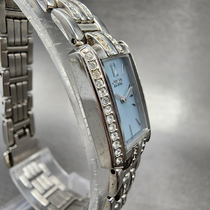 Citizen EcoDrive Tank Watch Women 15mm MOP Dial Steel Crystal Bezel Runs3