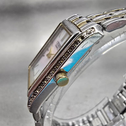 Citizen Watch Women 19mm MOP Dial Two Tone Gemmed 5920-S063883 New Battery VTG2