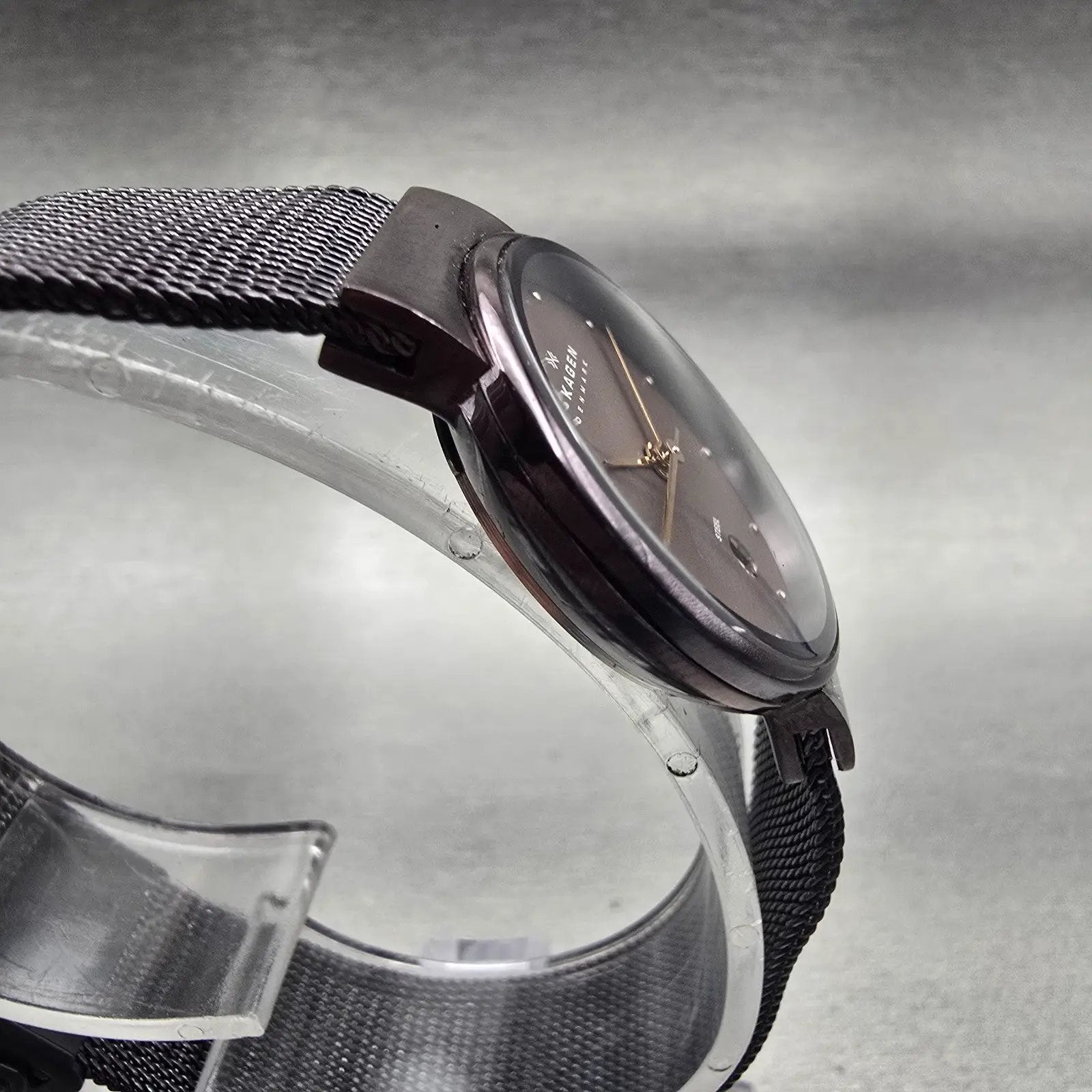 Skagen Denmark Watch Women 26mm Brown Dial Brown Tone Date Round 355SDD New Batt3