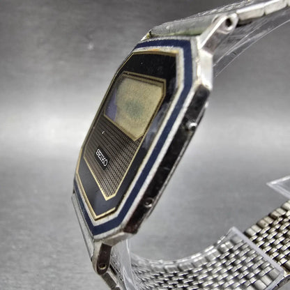 Seiko Watch Men 30mm Silver Digital F441-4010 Octagon PARTS Vintage3