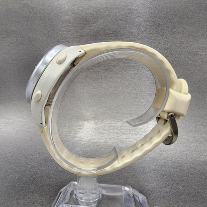 Seiko Wired Spoon Watch Women 38mm Digital LCD White Tone Alarm Chrono New Batt6