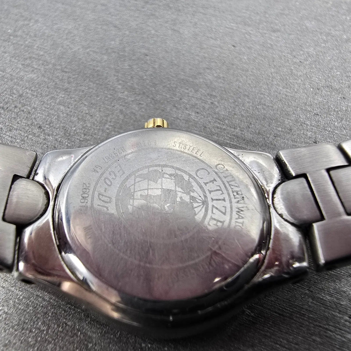 Citizen Eco-Drive Watch Women 25mm Cream Dial Two Tone Date Diamonds Runs JP9