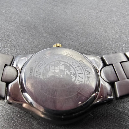 Citizen Eco-Drive Watch Women 25mm Cream Dial Two Tone Date Diamonds Runs JP9