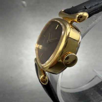 Seiko Watch Women 25mm Brown Dial Gold Tone Oval Manual Winds Runs 11-5020 VTG3