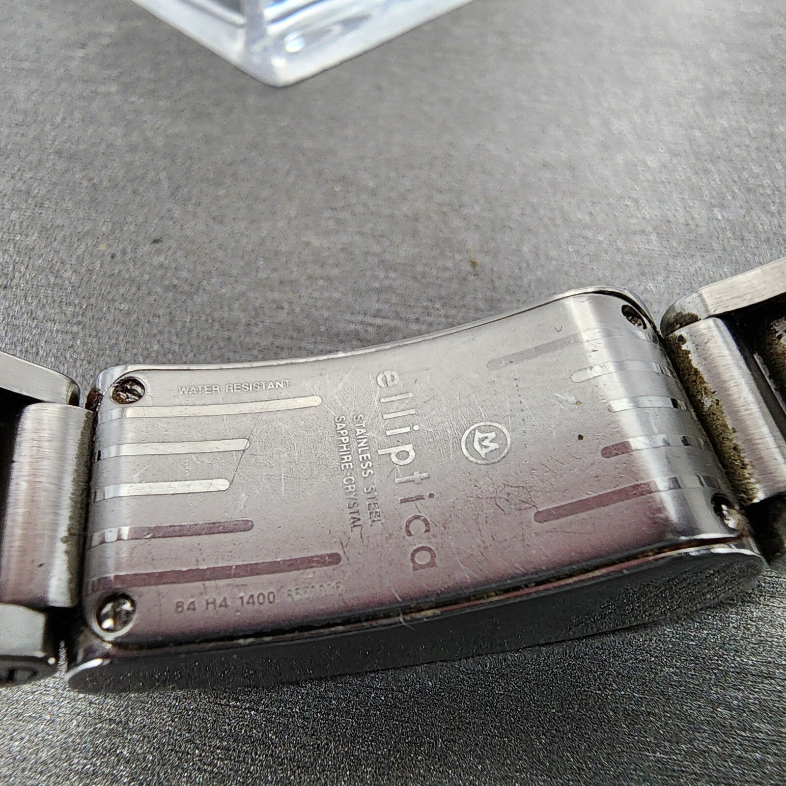 Movado Elliptica Tank Watch Women 15mm Blue Dial Stainless Steel Rectangle Runs9