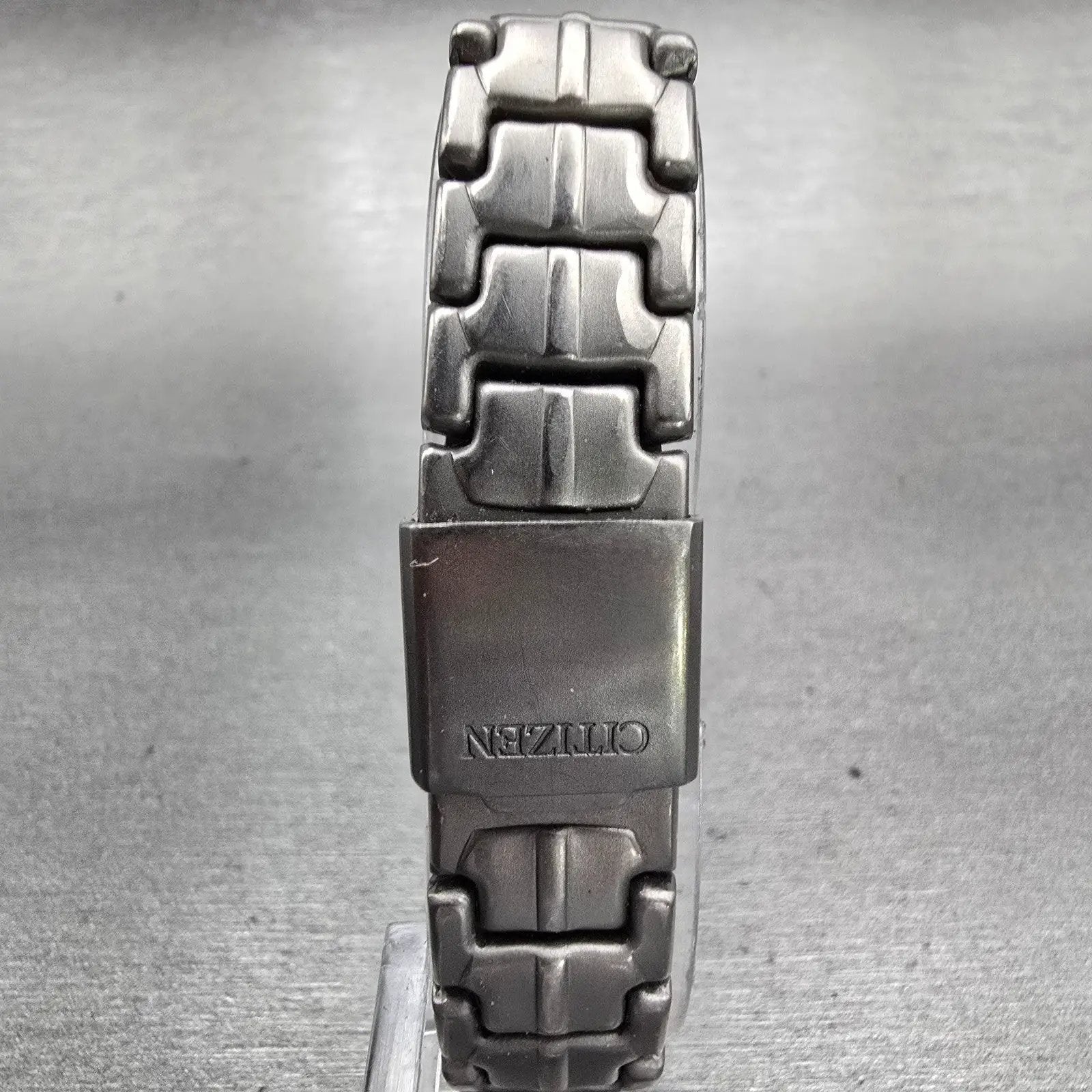 Citizen Titanium Watch Women 27mm Blue Dial Gray Tone Date 1012-H31209 New Batt7