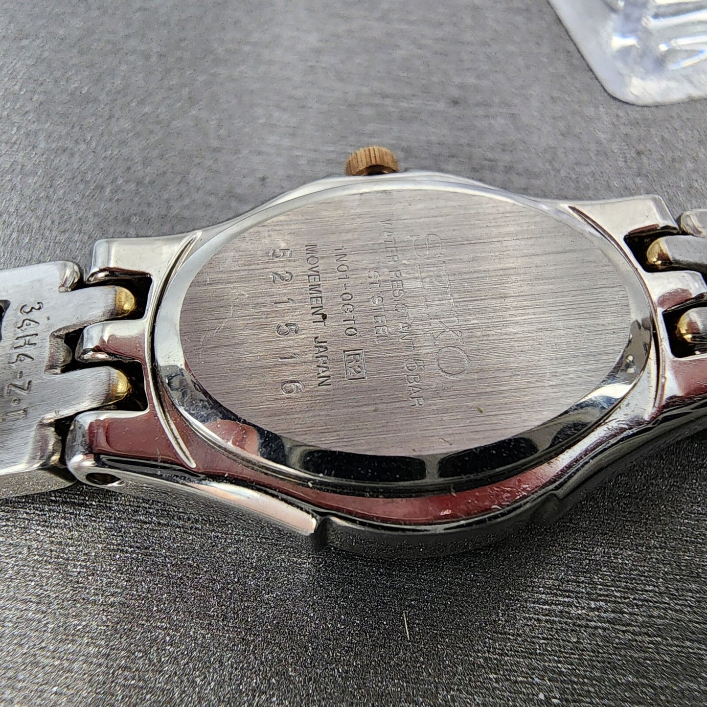 Seiko Watch Women 20mm Blue Dial Two Tone Oval 1N010GT0 New Battery9