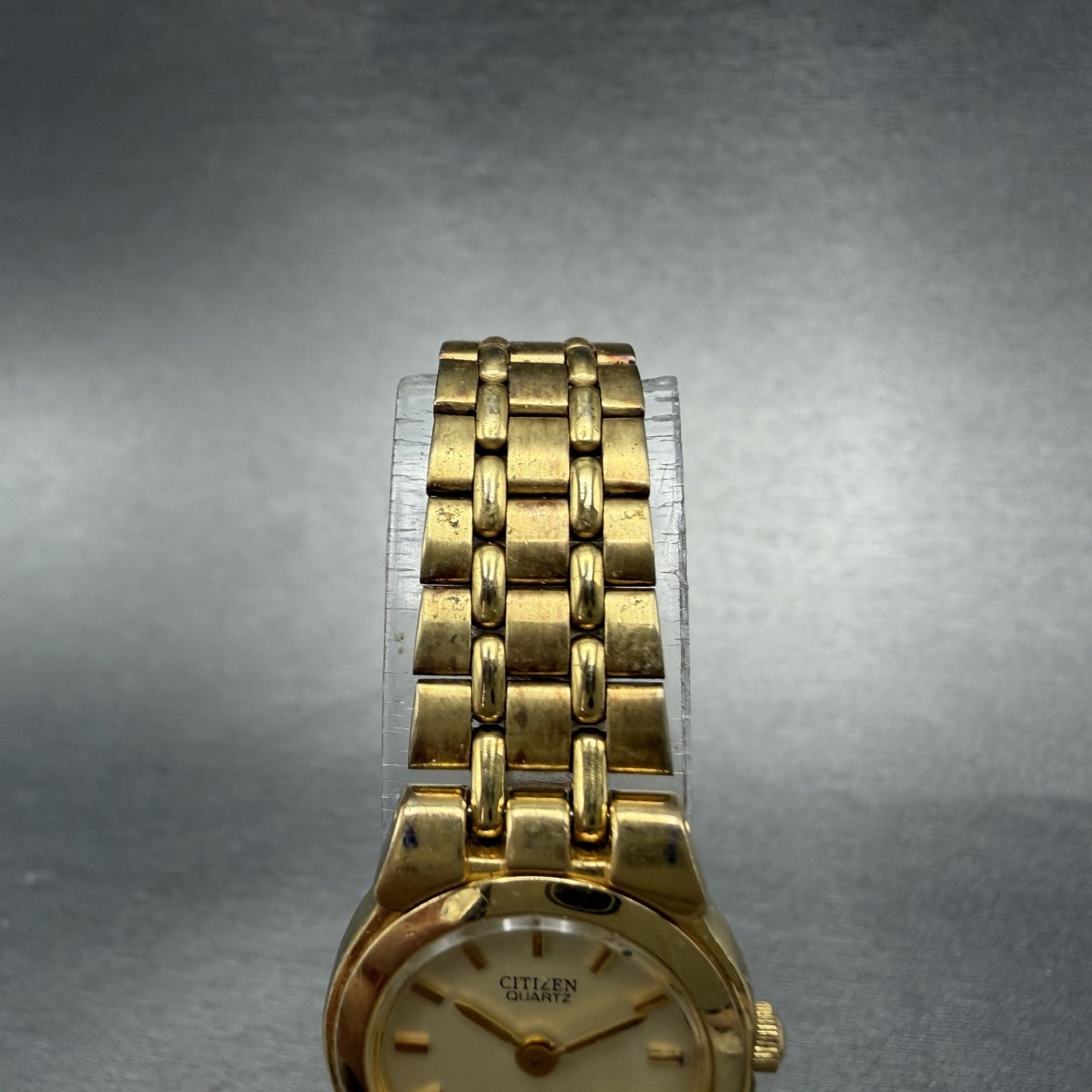 Citizen CQ Watch Women 20mm Champagne Dial Gold Tone Round 3220-K02791 New Batt5