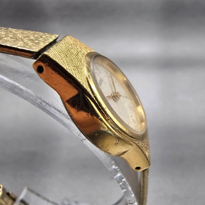 Seiko Watch Women 19mm Ivory Dial Gold Tone Round V401-1819 New Battery Vintage3