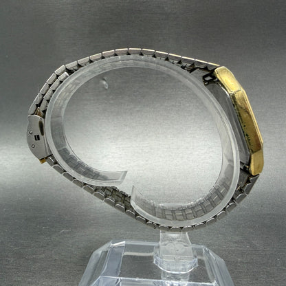 Seiko Tank Watch Men 29mm Champagne Dial Gold Tone Date Octagon 6439-5039 PARTS9