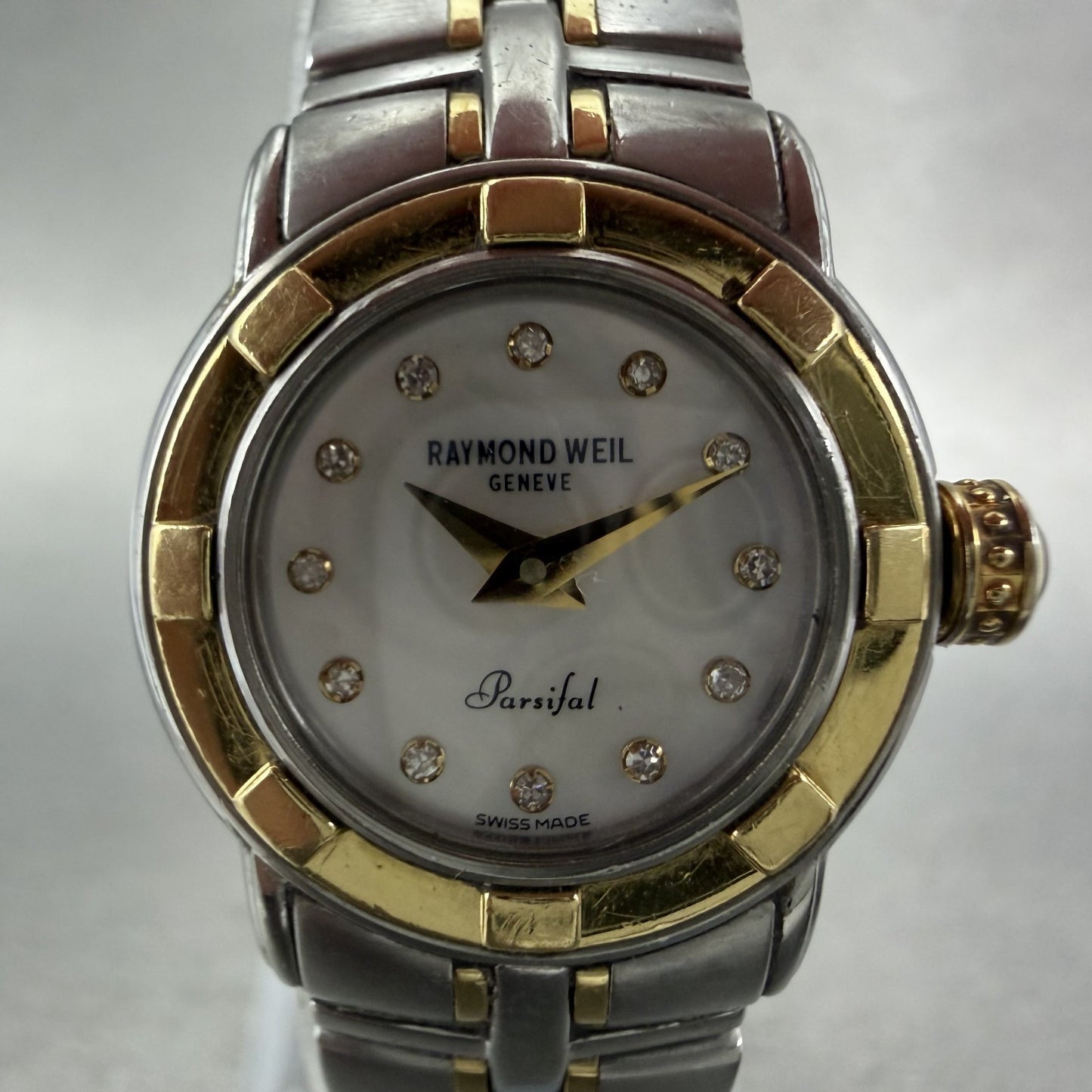 Raymond Weil Parsifal Watch Women 22mm MOP Dial Two Tone 9640 New Battery ABC1