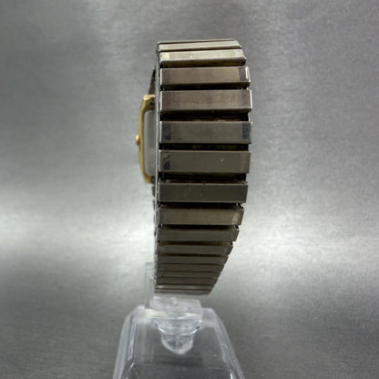 Pulsar Tank Watch Men 27mm Champagne Dial Gold Tone Rectangle Y130-5240 New Batt7
