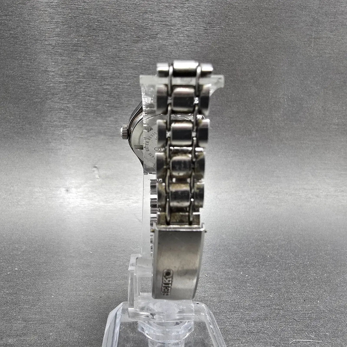 Seiko Automatic Watch Women 25mm White Dial Steel Date 2205-0410 PARTS VTG9