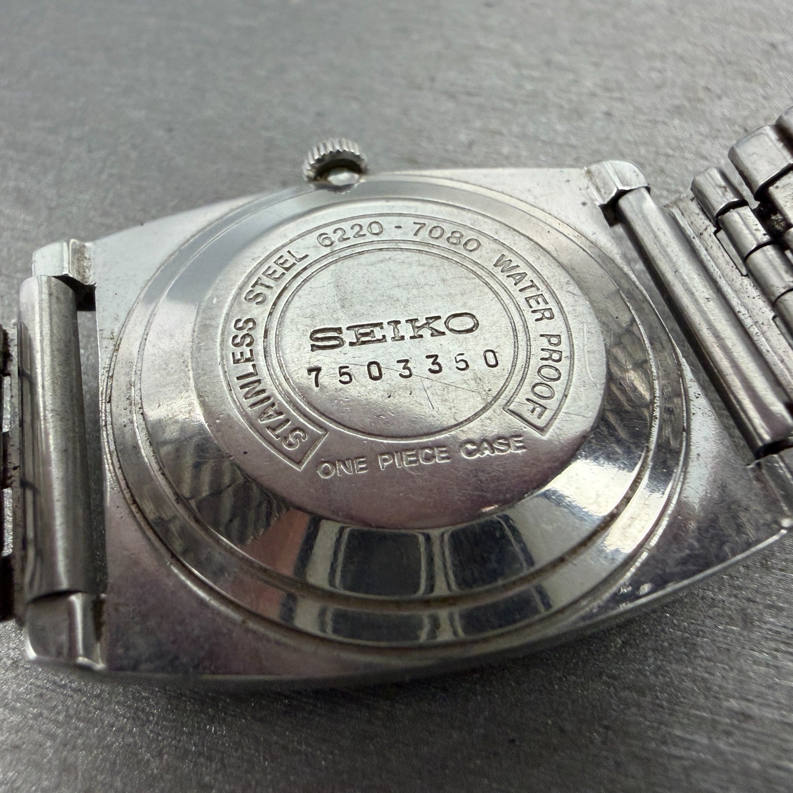 Seiko Skyliner Watch Men 32mm Silver Dial Silver Tone Manual 6220-7080 PARTS VTG10