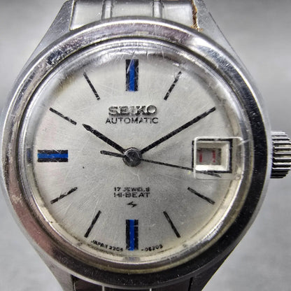 Seiko Automatic Watch Women 25mm White Dial Steel Date 2205-0410 PARTS VTG2