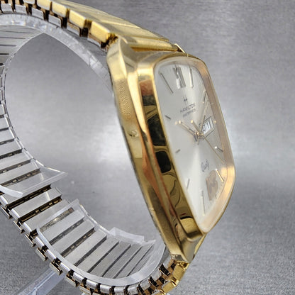 Hamilton Masterpiece Watch Men 32mm Champagne Dial Gold Tone Daydate New Battery3