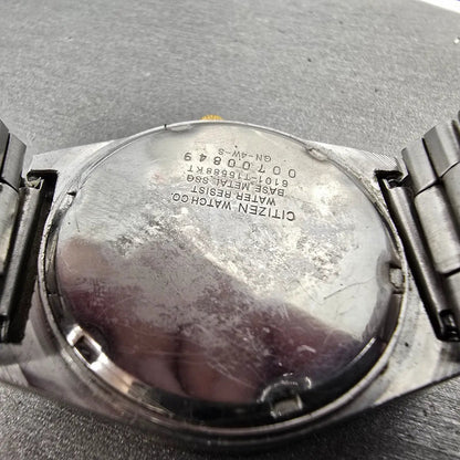 Citizen CQ Watch Men 34mm Black Dial Two Tone Daydate Round 6101-T15588 PARTS8