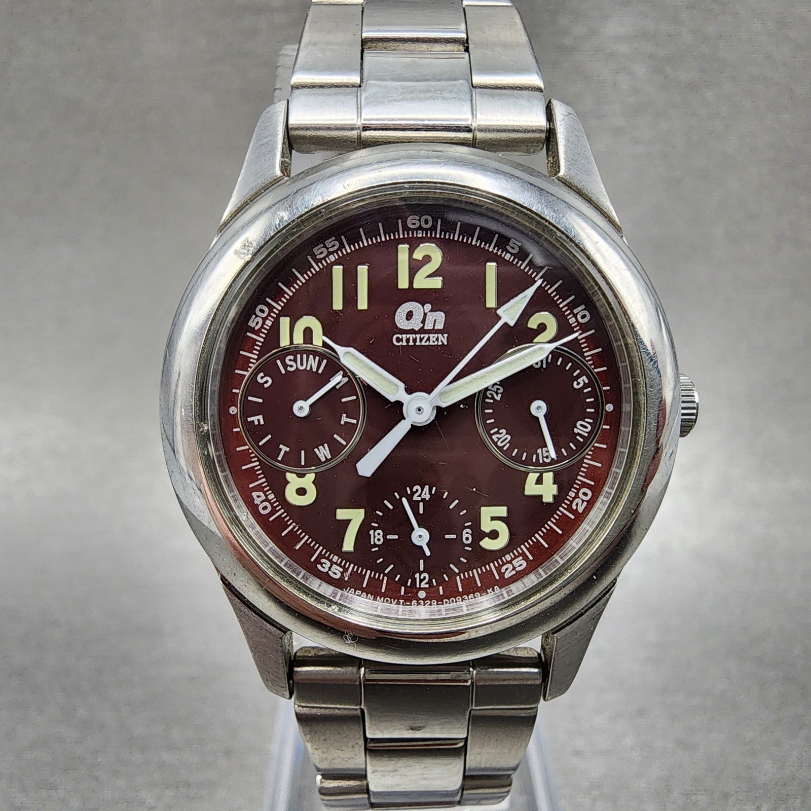 Citizen Watch Women 30mm Red Dial Steel Daydate Round 6329S92898 New battery0