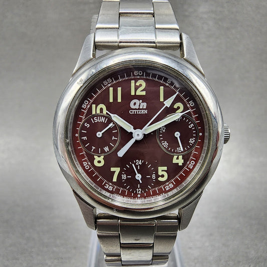 Citizen Watch Women 30mm Red Dial Steel Daydate Round 6329S92898 New battery0