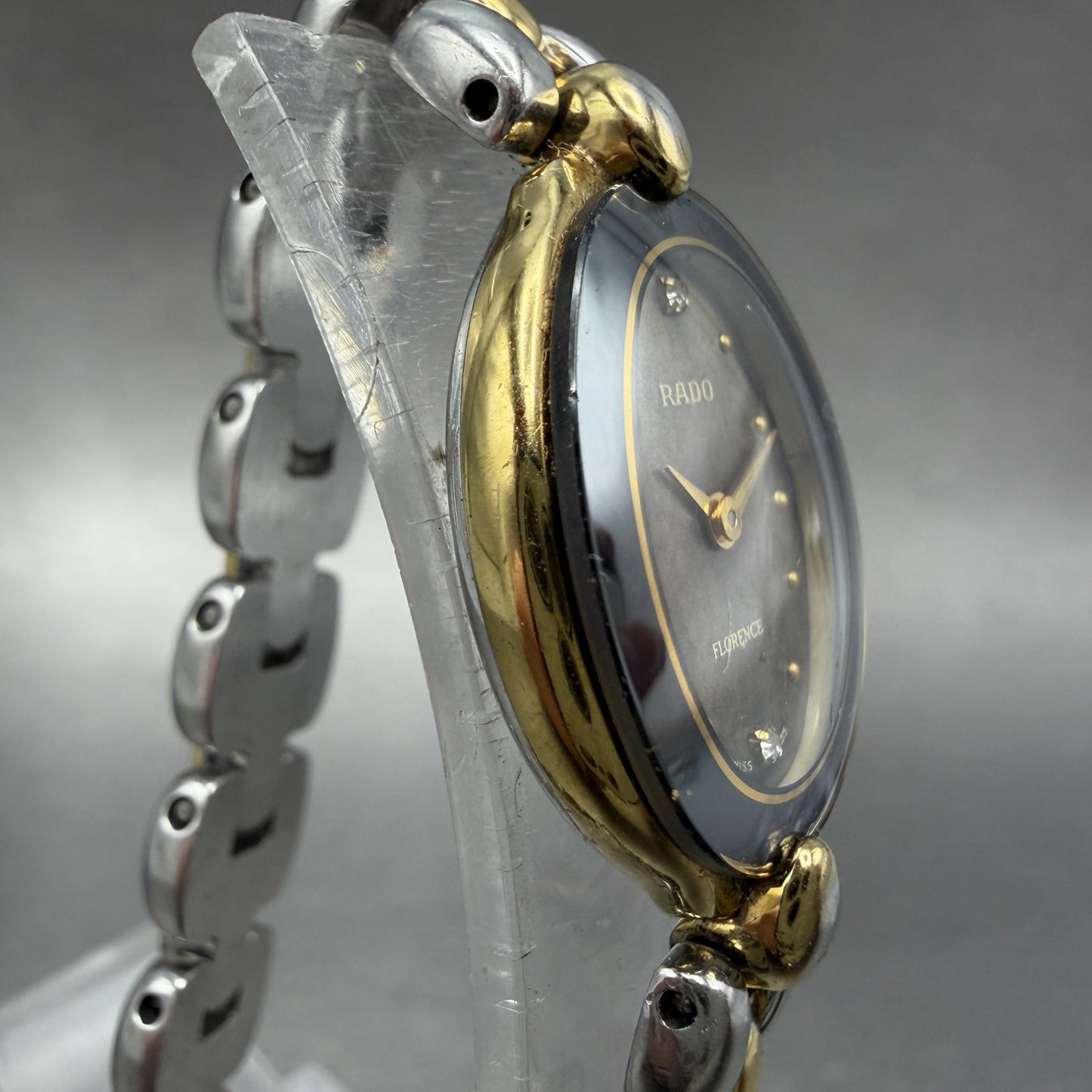 Rado Florence Watch Women 19mm Gray Dial Two Tone Oval 153.3650.2 New Battery3