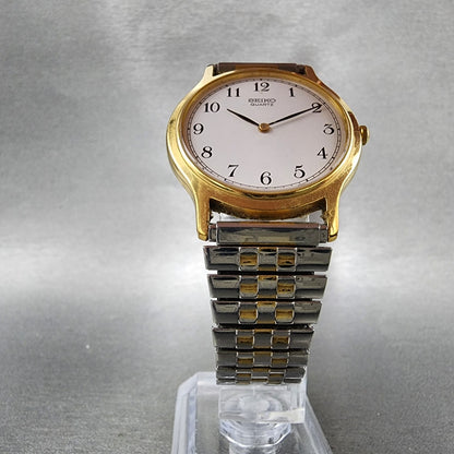 Seiko Watch Men 35mm White Dial Two Tone Round Bracelet V7008a10 PARTS6