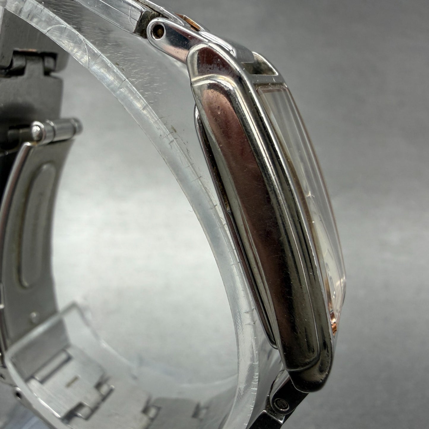 Seiko Alba Tank Watch Women 17mm Silver Dial Two Tone 1N01-0FY0 New Battery3