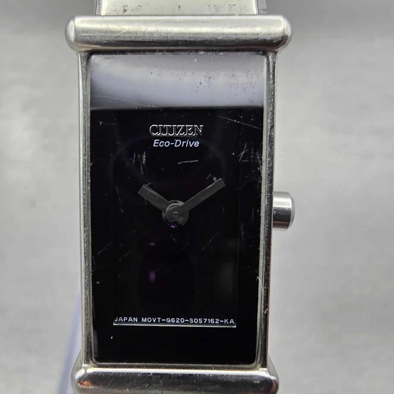 Citizen Eco-Drive Tank Watch Women 14mm Black Dial Silver G620-S033730 Works D1